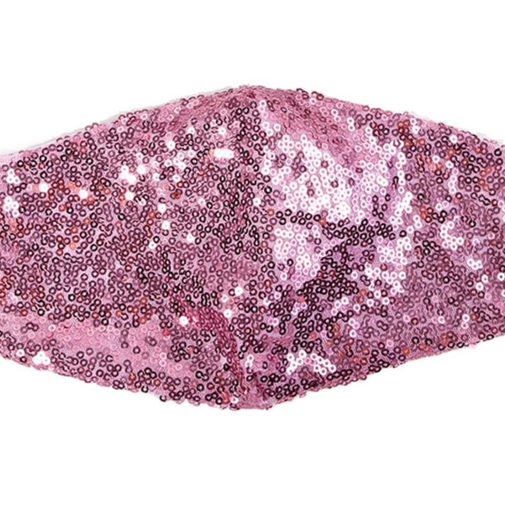 NEW Reusable Pink Sequin Face Mask - Picture 2 of 3